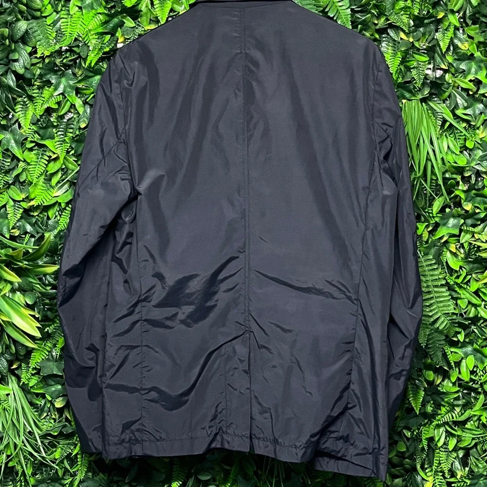 Matinique‎ Lab George Zip Blazer Mens 42 Blue Technical Nylon Hybrid Jacket 3826